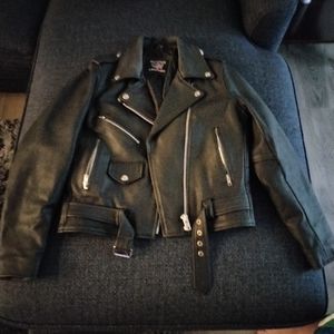Black leather jacket